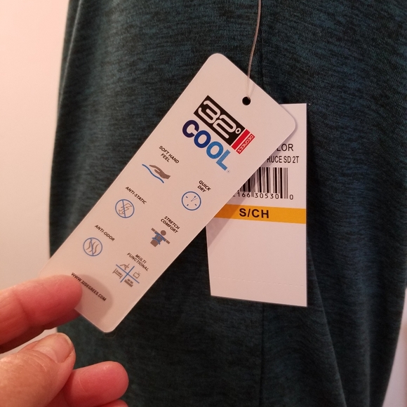 Mens NWT 32 degrees cool dark green polo shirt - Picture 3 of 6